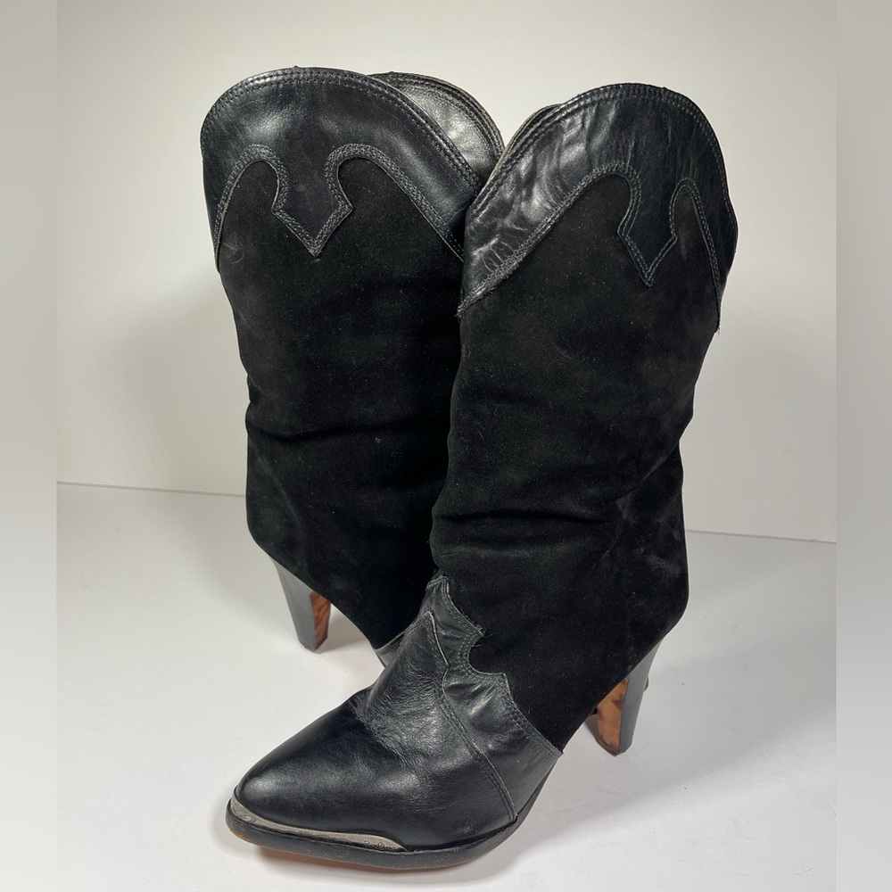 Zodiac Black Heeled Cowgirl Boots